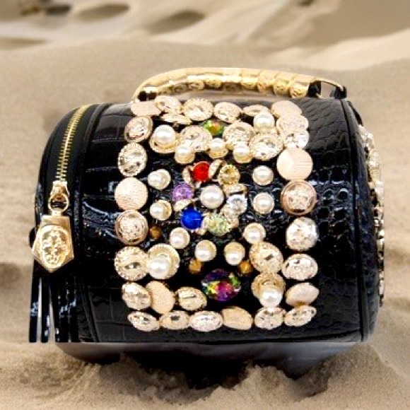 Studded Croc Pattern Design Purse Bag - Picture 2 of 7